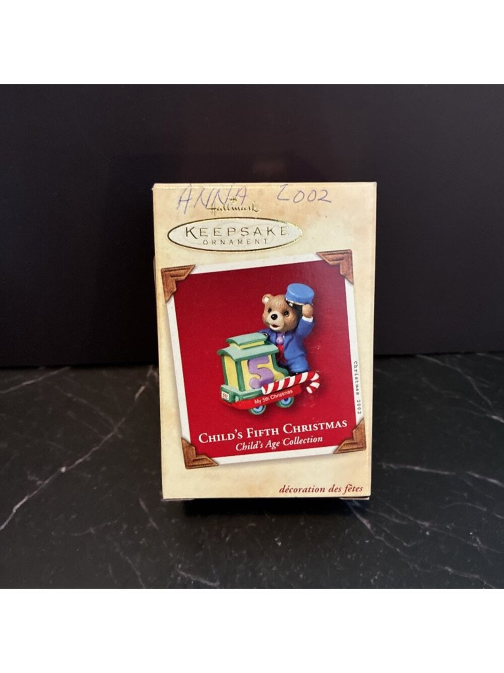 Hallmark Keepsake Ornament Childs Fifth Christmas 2002 Teddy Bear Train
